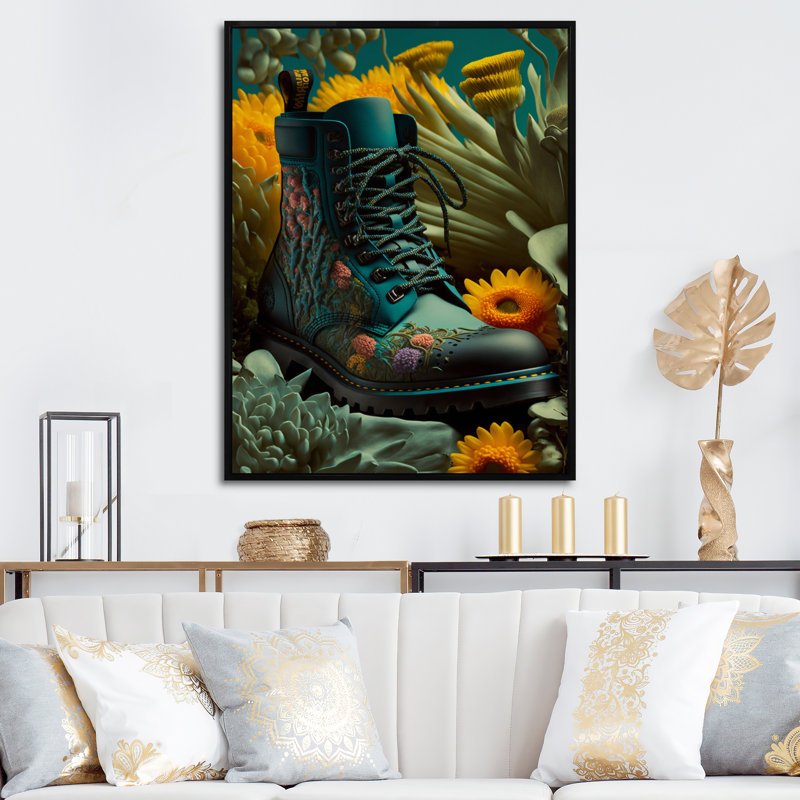 - Art mural sur toile tendance, L 12 po x H 20 po, Cadre flottant noir