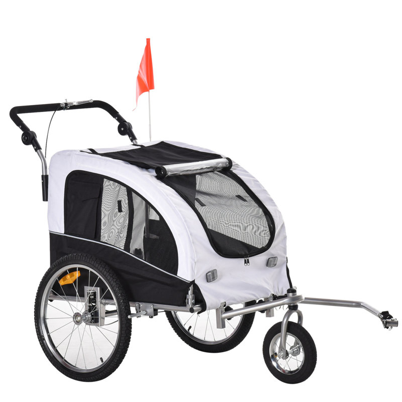 Poussette 2 en 1 avec auvent et poches de rangement pour chien Aosom