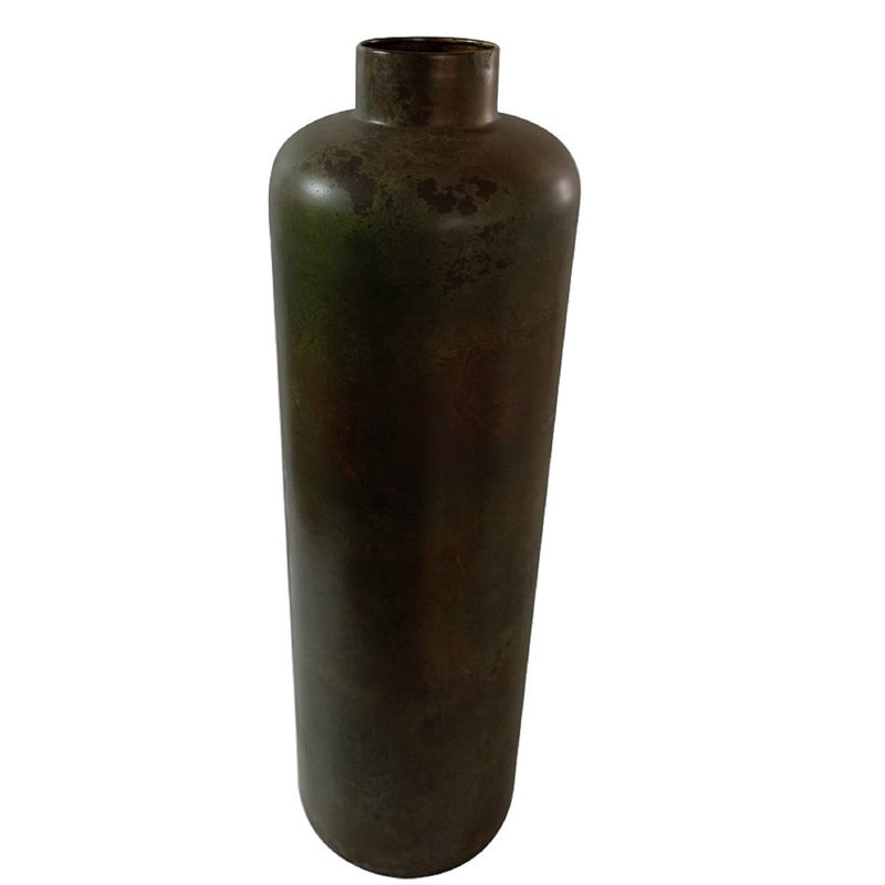 Kashandra Large Iron Green Patina Vase, 30.7" H x 9.7" W