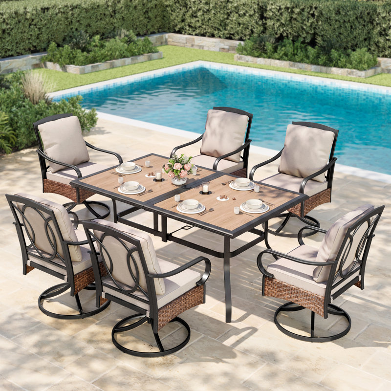 6 - Person Patio Dining Set with Rectangular Table