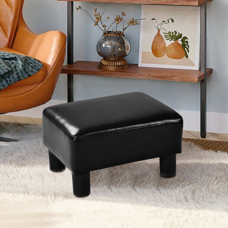 Joveco Small Footstool Ottoman, PU Leather Footrest Square Foot Stool with  Non-Skid Plastic Legs, Modern Pets Step Stool for Couch Desk Office Living  Room