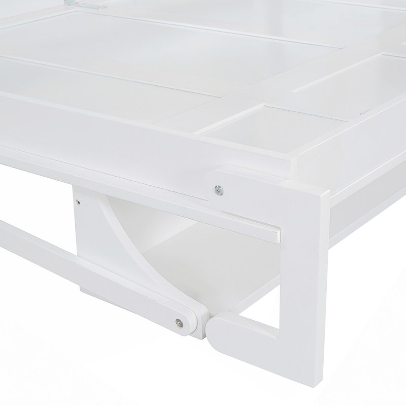 Armoire-lit Mihoko Murphy, Lit double, Blanc