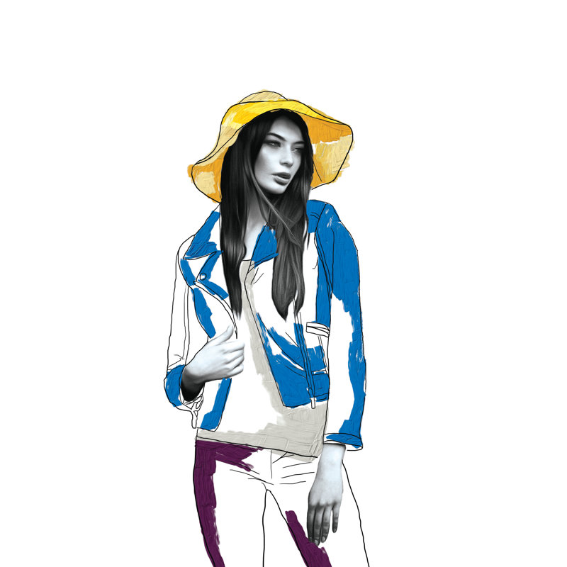 Illustration de mode - impression, H 36 po x l 24 po