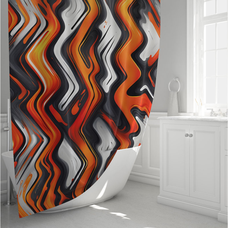 Rideau de douche abstrait Evangélita, H 72 po x l 70 po