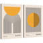 «Mid Century Modern Boho Bauhaus Solar Sun», reproduction d'art encadrée sur toile, 2 pièces-124834407-71660213