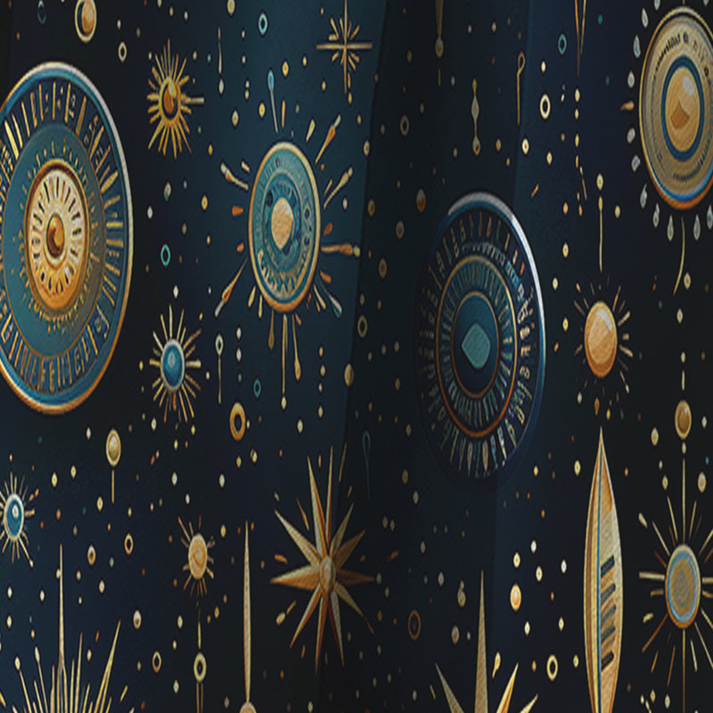 Cosmic Nomad Boho Motif I - Rideau abstrait Boho, L 52 po x L 120 po