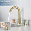 Robinet de salle de bain 3 trous HGN 8 pouces, robinet d'évier 2 poignées avec bonde escamotable-106791590