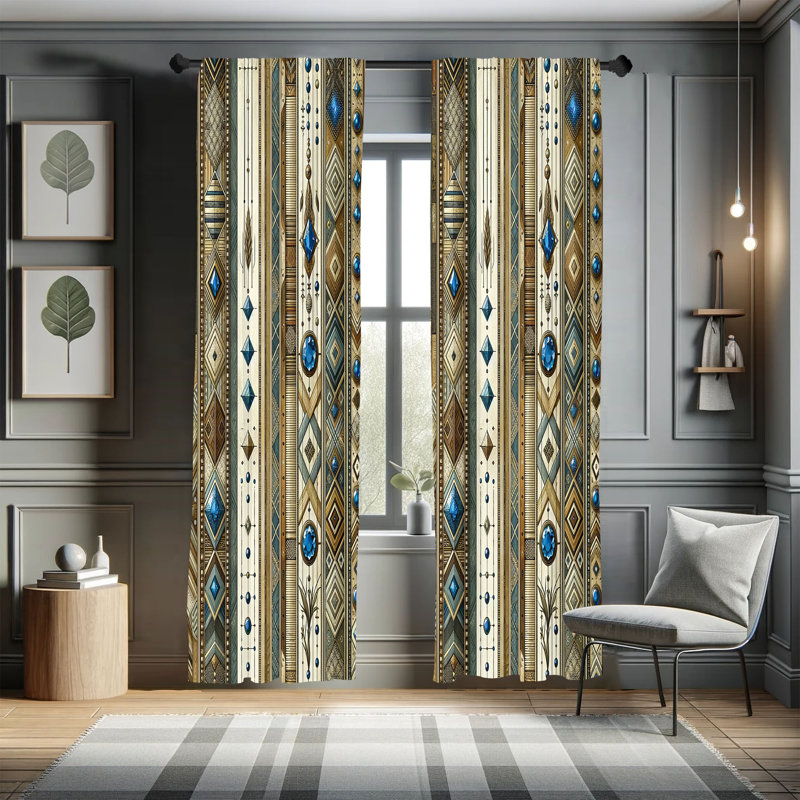 Paire de rideaux 2 panneaux East Urban Home, L 56 po x L 63 po