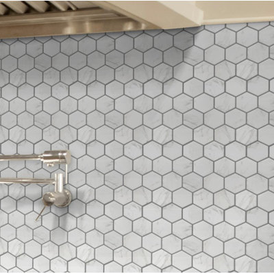 Echo Calacata 10 in. x 12 in. Glossy Glass Floor and Wall Tile (11.66 sq. ft./Case)