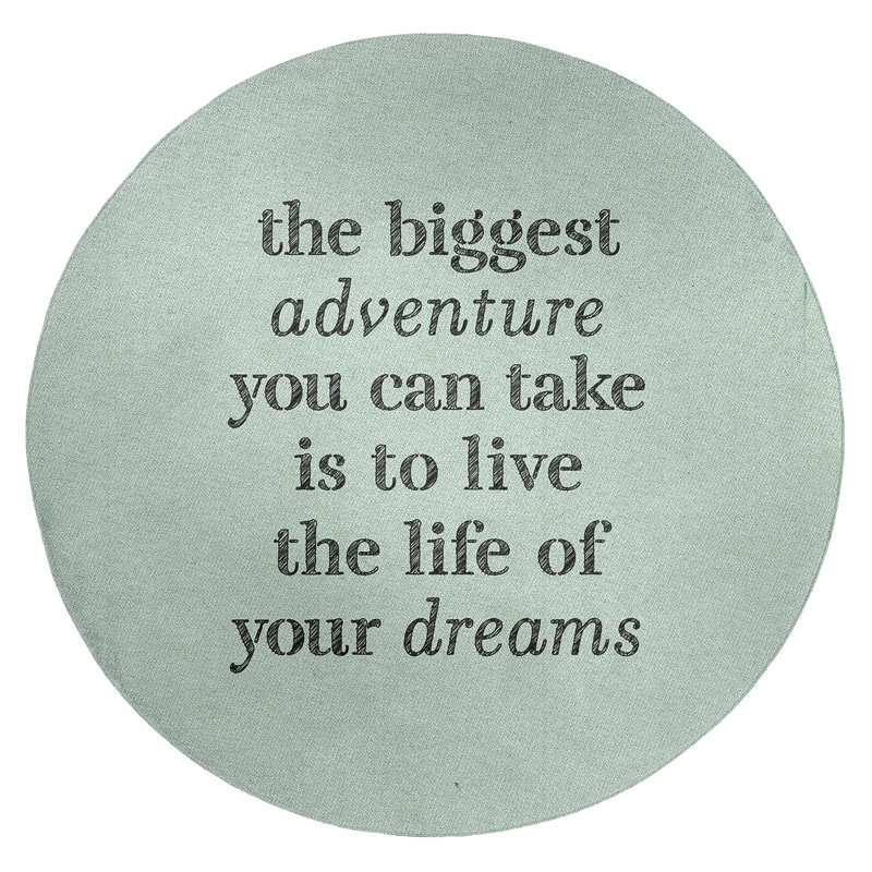 Quotes Chenille Indoor Rug, Round 5'