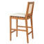 Tabourets de bar en bois d'acacia durable avec dossier tissé et coussin pour le confort du patio-1590011772