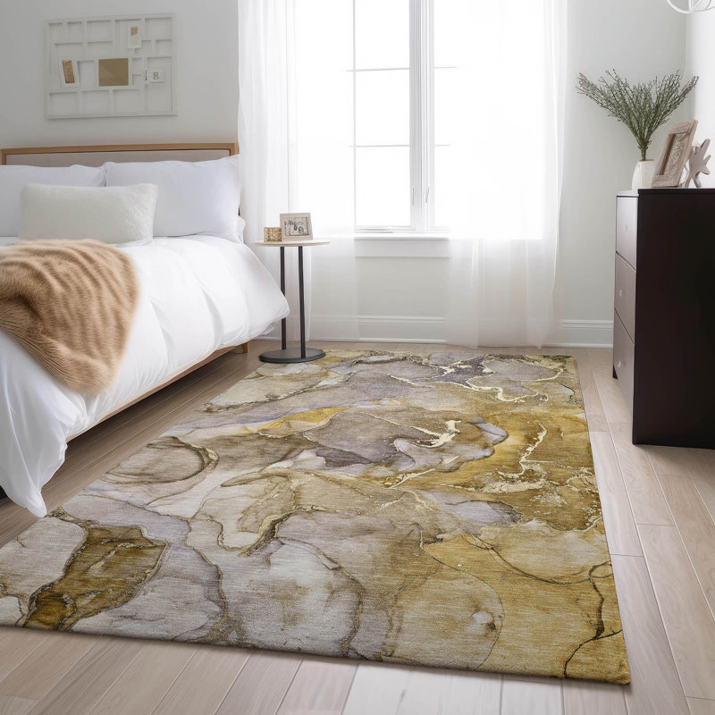 Premium Machine Washable Cerrito AMF500 Taupe Rug, Rectangle 8' x 10'