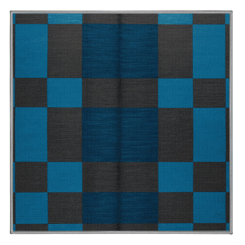 Machine Washable Checkered Gray Area Rug, Square 4'