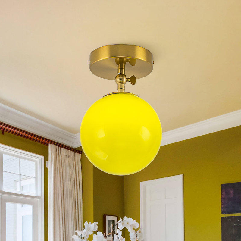 Plafonnier semi-encastré 1 lumière Moss Green Globe
