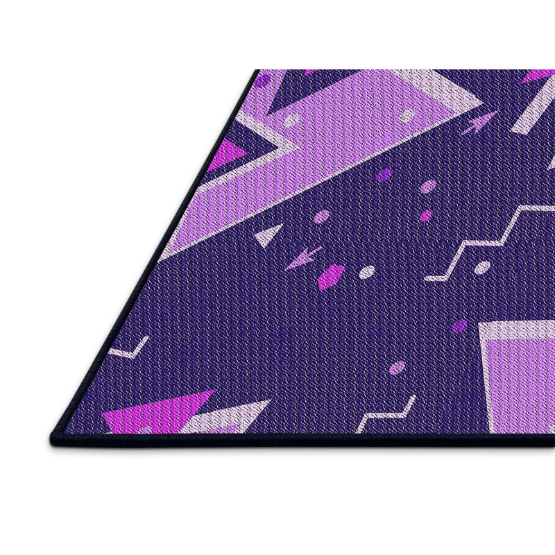 Tapis bleu/rose à motifs Kasturi, Rectangle 2 pi x 5 pi