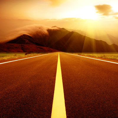 Levitt Endless Highway In The Sun - Wrapped Canvas Print