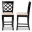 Upholstered Counter Stool with Solid Wood Frame-1131516094