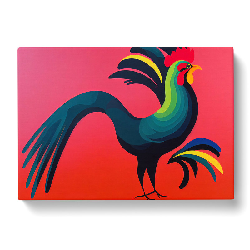 Exciting Rooster - Wrapped Canvas, 40cm H x 60cm W x 3cm D
