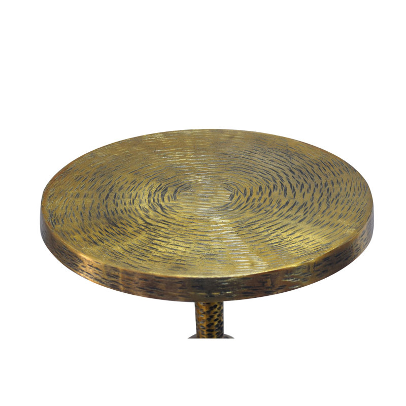 Pedestal Round Side Table, Golden