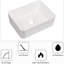 Lavabo vasque de salle de bain moderne 16 po x 12 po en céramique - blanc