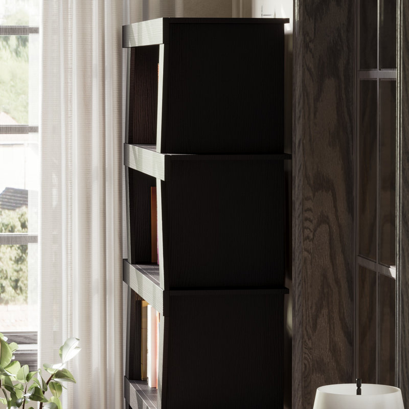 Lakessa 63.8'' H X 35.4'' W 5-Layer Black Bookcase
