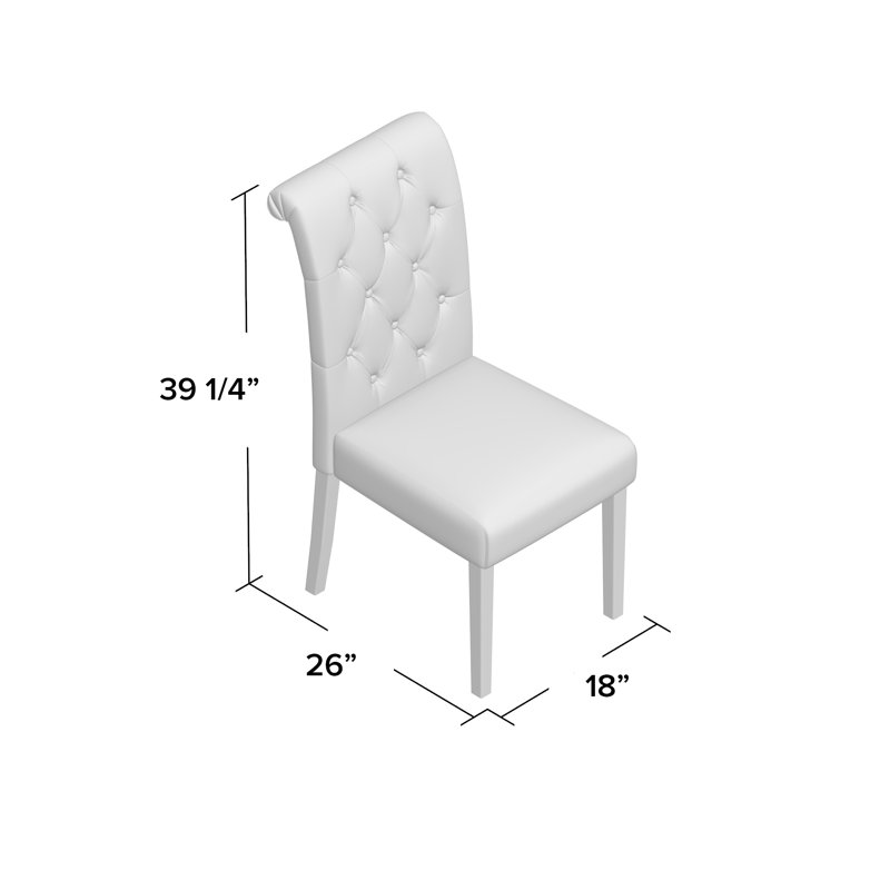 Charlotte 19'' H Tufted Upholstered Parsons Chair, Tan