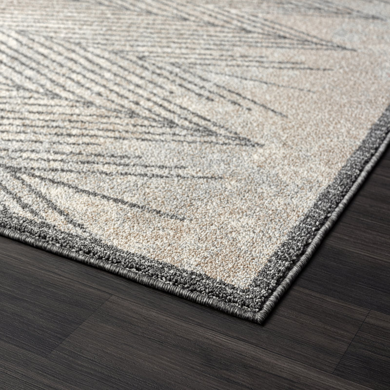 Tapis tissé à la machine Amiee-Leigh en brun / gris, Rectangle 2 pi x 3 pi