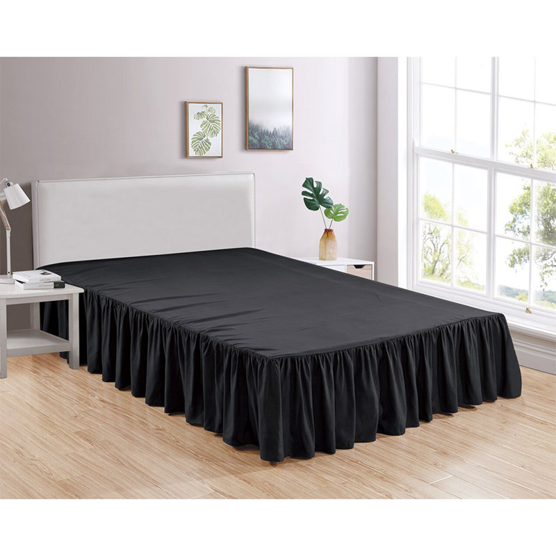 Bedskirt 4 Bed Skirt, Twin, Black