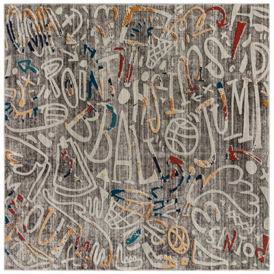 Sportsglyphs Basketball Power Loom Area Rug