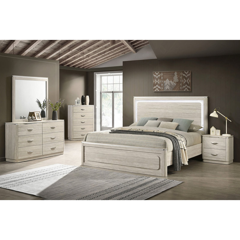 Mobilier de chambre à coucher de style contemporain en acier inoxydable