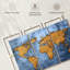 «Azure World Map Wall Art», reproduction d'art sur toile-1057886466