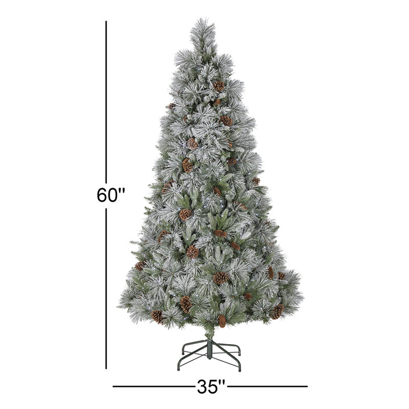 5 ft. Pre Lit Warm White LED Lightly Flocked Snowbell Pine