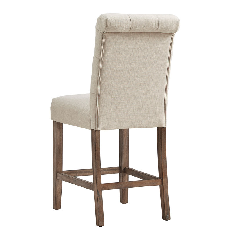 Tabouret Alsadig, Beige, Tabouret de comptoir (siège d'une hauteur de 25 p, Brun