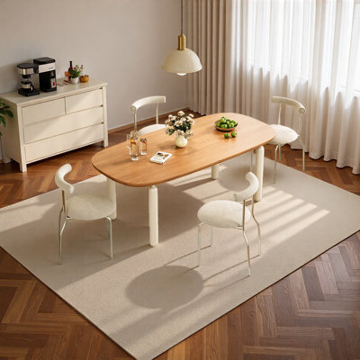 French Cream-Style Solid Wood Dining Table