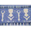 Tapis marocain bleu à motif géométrique noué à la main 5 x 8