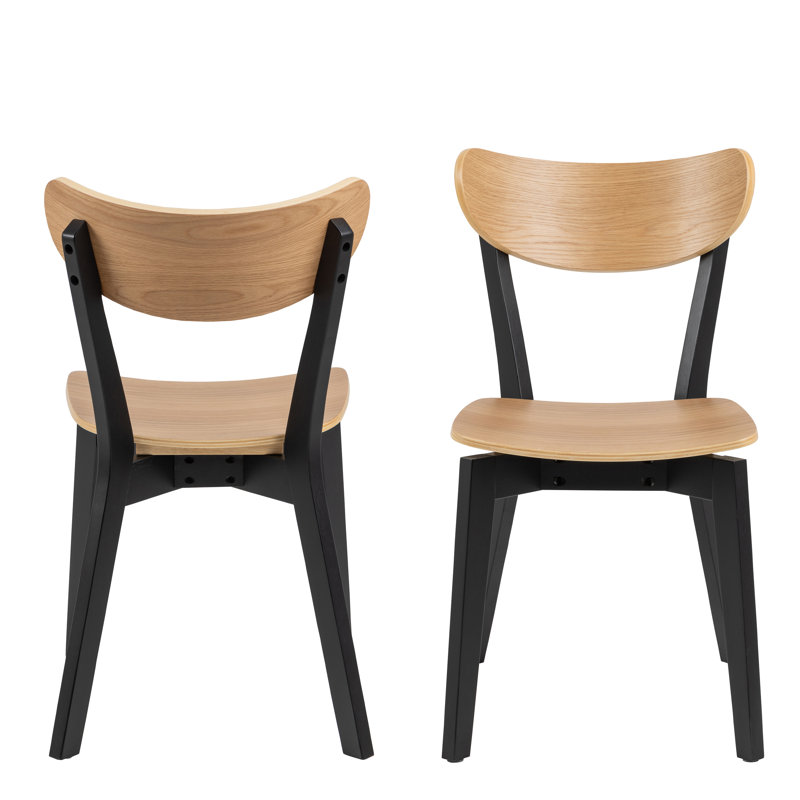 Emilianna 42.5cm H Side Chair, Black/Oak
