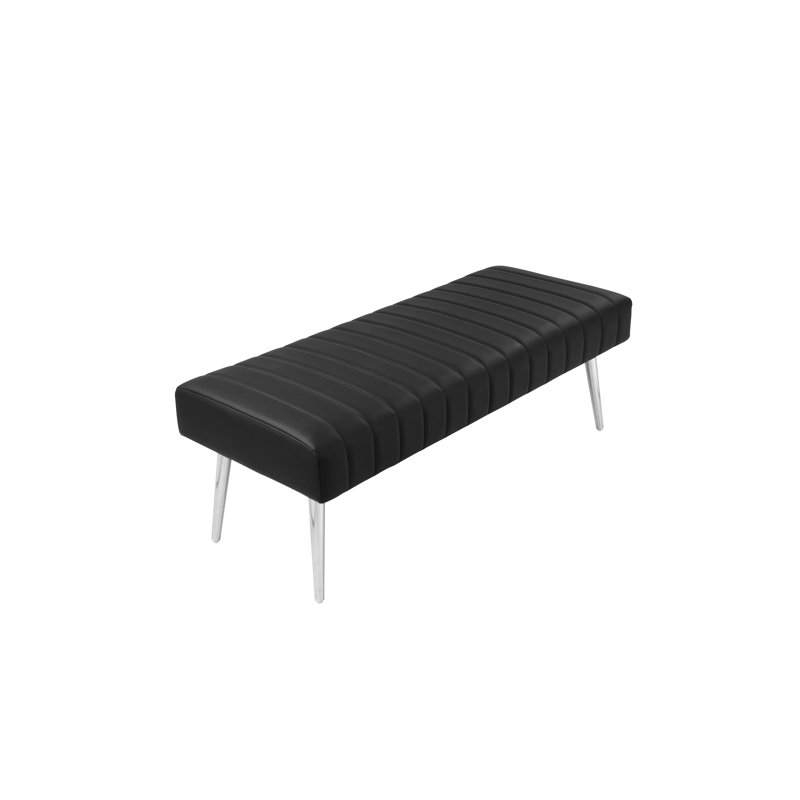 Banc en simili cuir Hilda, Noir
