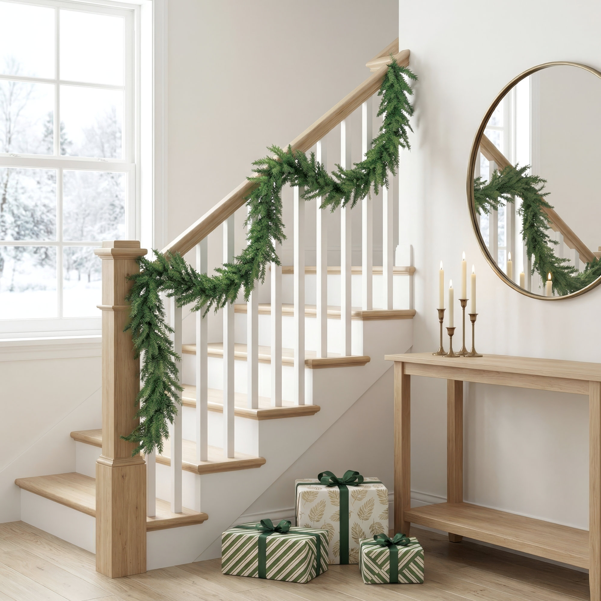 Canadian Pine Artificial Christmas Garland Unlit, 8'' H x 1200" L x 8'' D