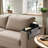Couch Cup Holder Tray,Couch Arm Table With Side Storage Pocket,Couch Arm Tray With Anti-Slip Design, Natural Bamboo Sofa Tables For Drinks, Snacks, Cup, Remote And Phone—Black-421909636