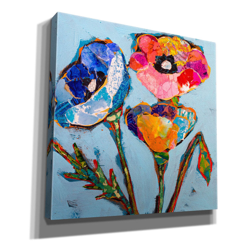 «Poppy 7» par St. Hilaire Elizabeth, art mural sur toile, H 12 po x l 12 po x P 0,75 po