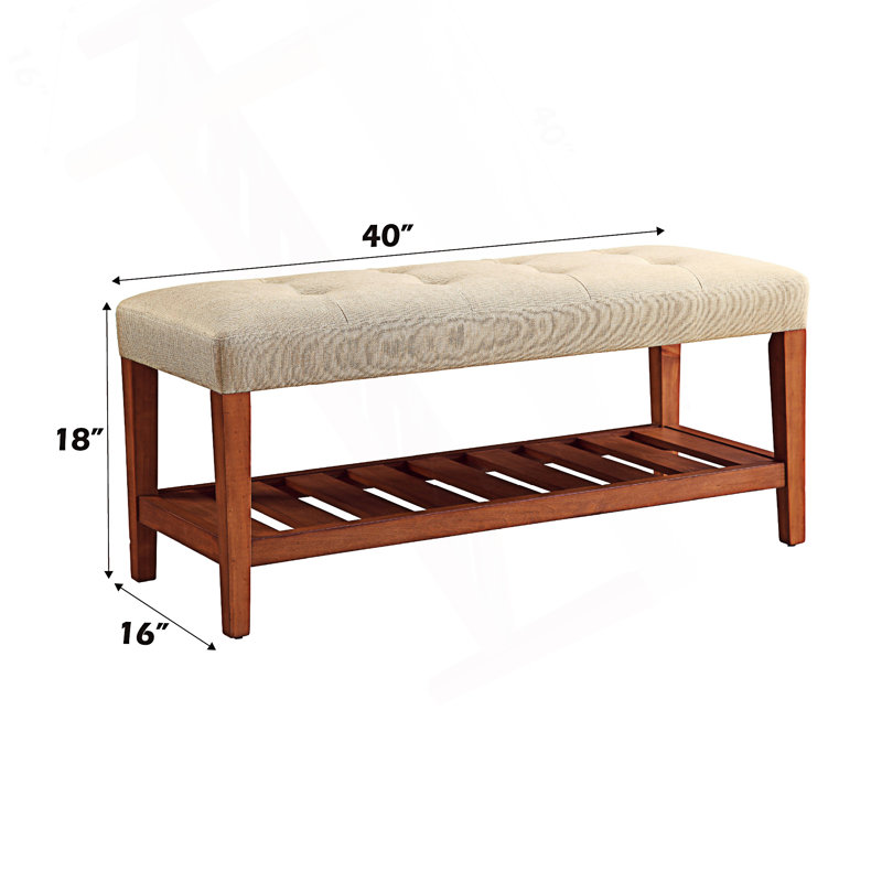 Banc moderne avec tablette, banc de vestibule, Beige