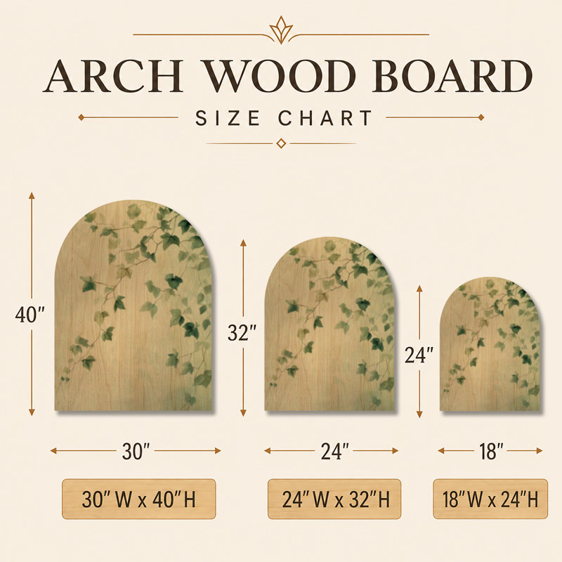 Lierre grimpant - Décoration murale en bois cintré et verdoyant, H 40 po x l 30 po, Arche