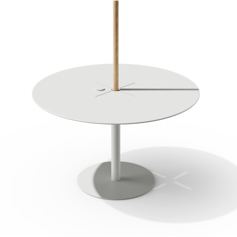 X Table, 48" Circular Dining Table, White
