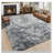 8X10 Tie-Dyed Grey Shaggy Area Rug, Ultra-Soft Fluffy Non-Slip Carpet For Living Room Bedroom Kids Room, Noise-Reducing Cozy Home Decor-803759355-803759354