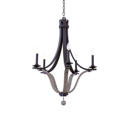 Lansing 5 LT Satin Bronze Chandelier Kalco