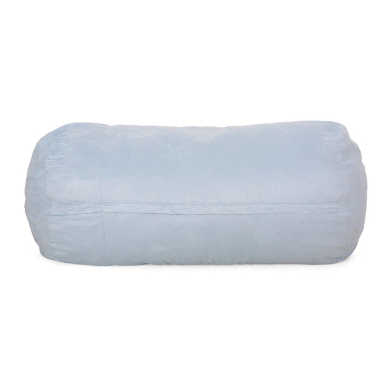Fauteuil à billes cylindrique en microfibre, H 34 po x l 84 po x P 48 po, Écume de mer, écume de mer