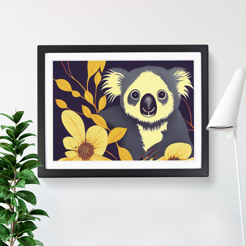 Koala Bear - Framed Print, Black Framed, 25cm H x 34cm W