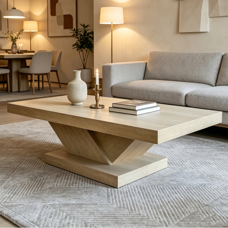 Table basse 47 "Modern, Imitation chêne