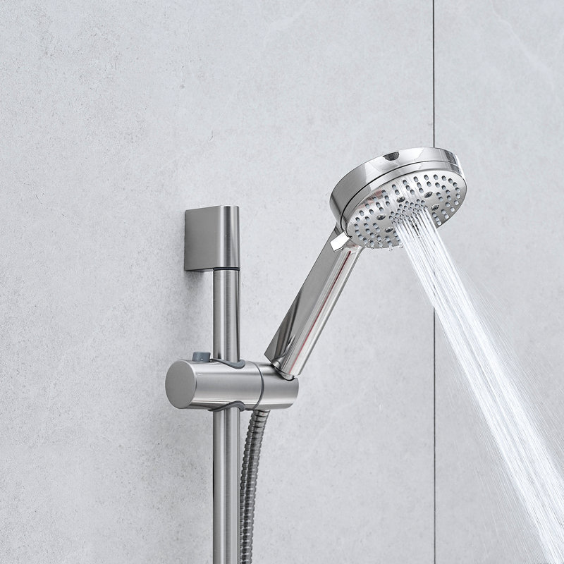 Pomme de douche 10 pouces avec robinet à main à 5 jets - noir mat et barre coulissante pour système de robinets de salle de bain