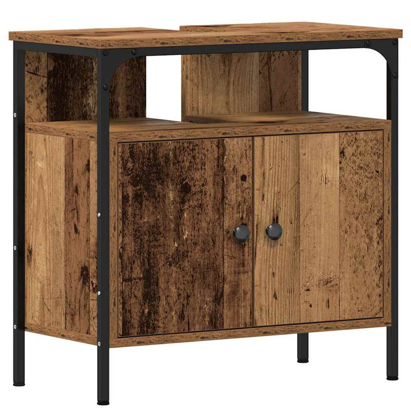60cm Single Bathroom Vanity Base Only, Old Wood